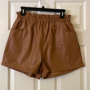Vici Dolls pocketed faux leather shorts